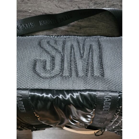 Steve Madden Black Buttery Soft Faux Leather Weekender Duffle Bag - Picture 4 of 5